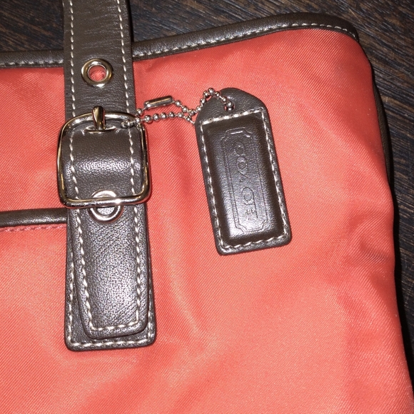 Coach Red Fabric and Leather Bucket Handbag - Picture 2 of 8
